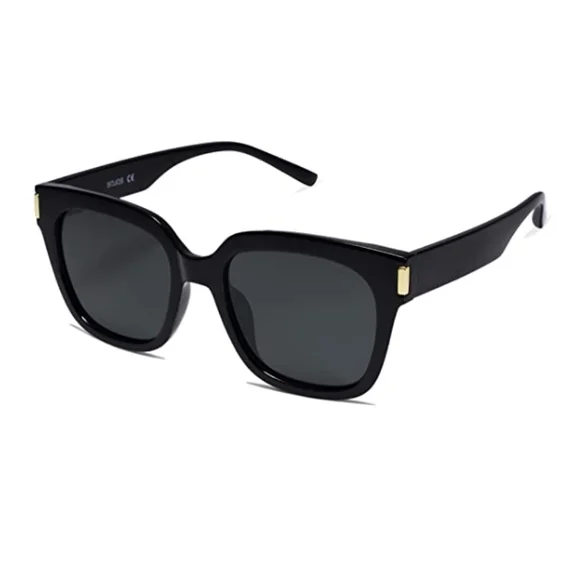 💫Black Classic Polarized Sunglasses for Women Men Trendy Square Frame - Picture 2 of 4